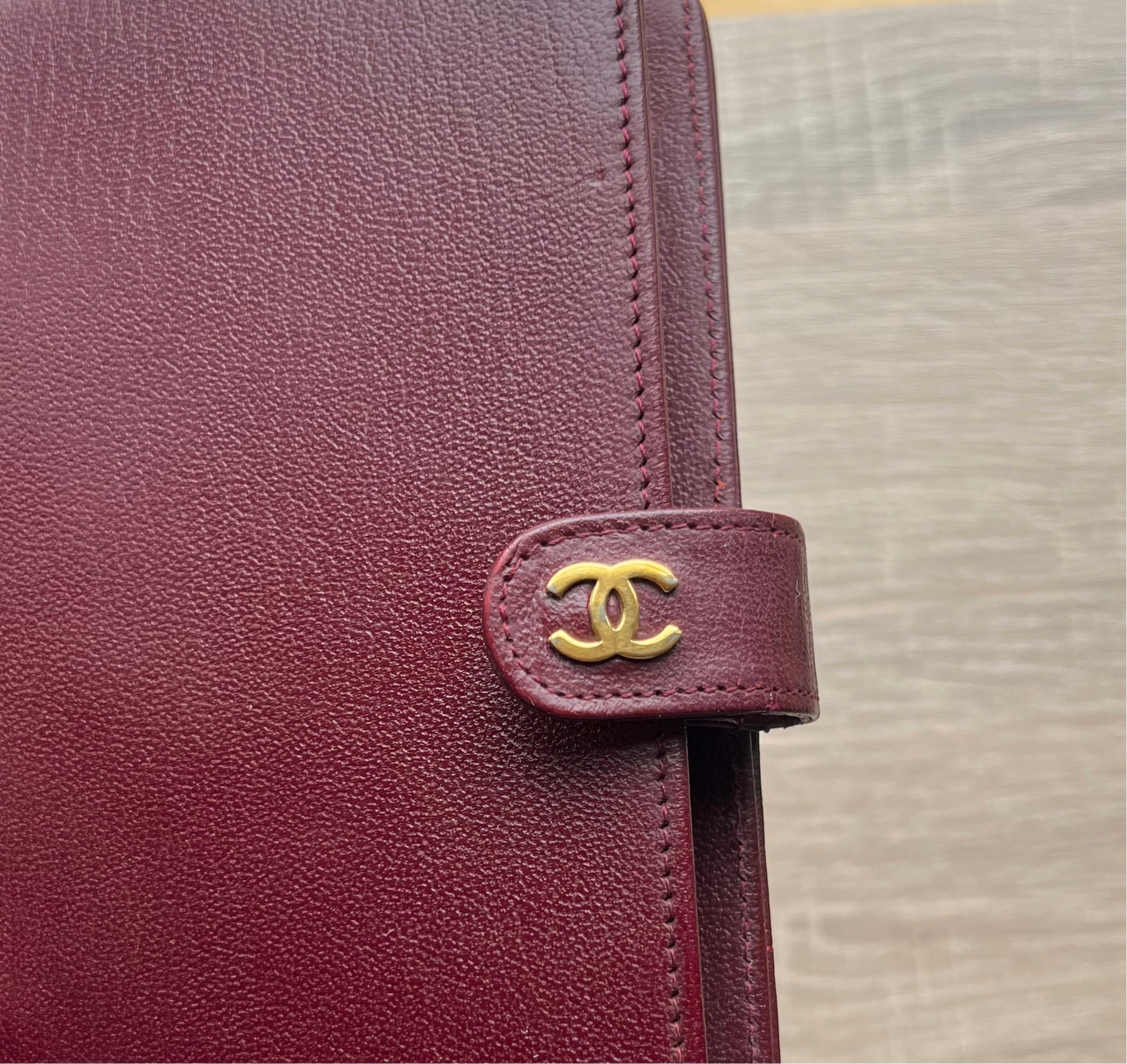 burgundy wine red agenda planner notebook chanel luxury diary gold black women men home office