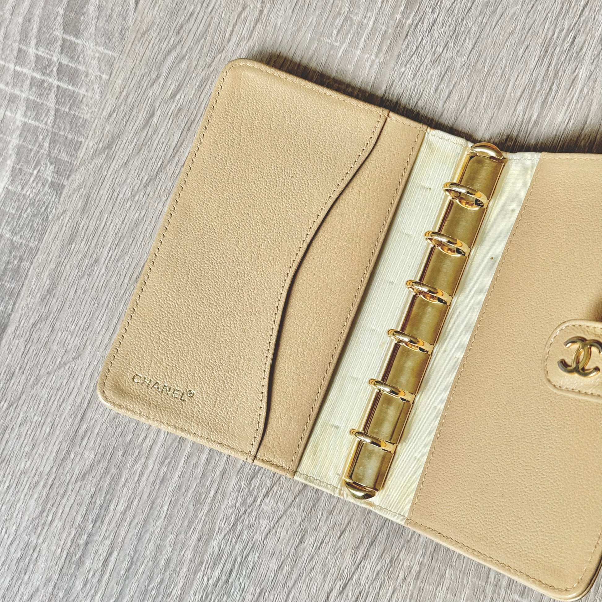 chanel logo clasp personal mini planner agenda diary budget