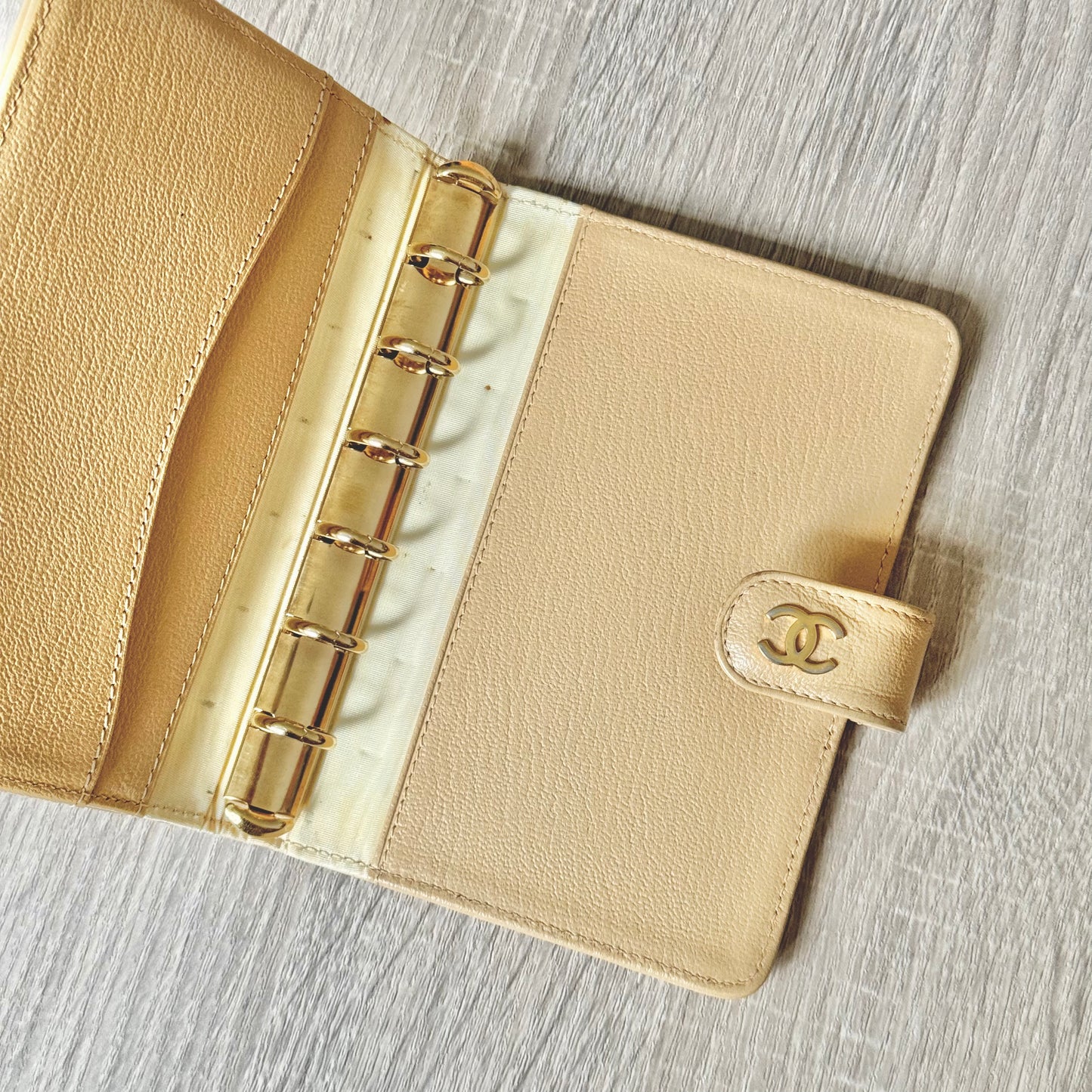 chanel logo clasp personal mini planner agenda diary budget