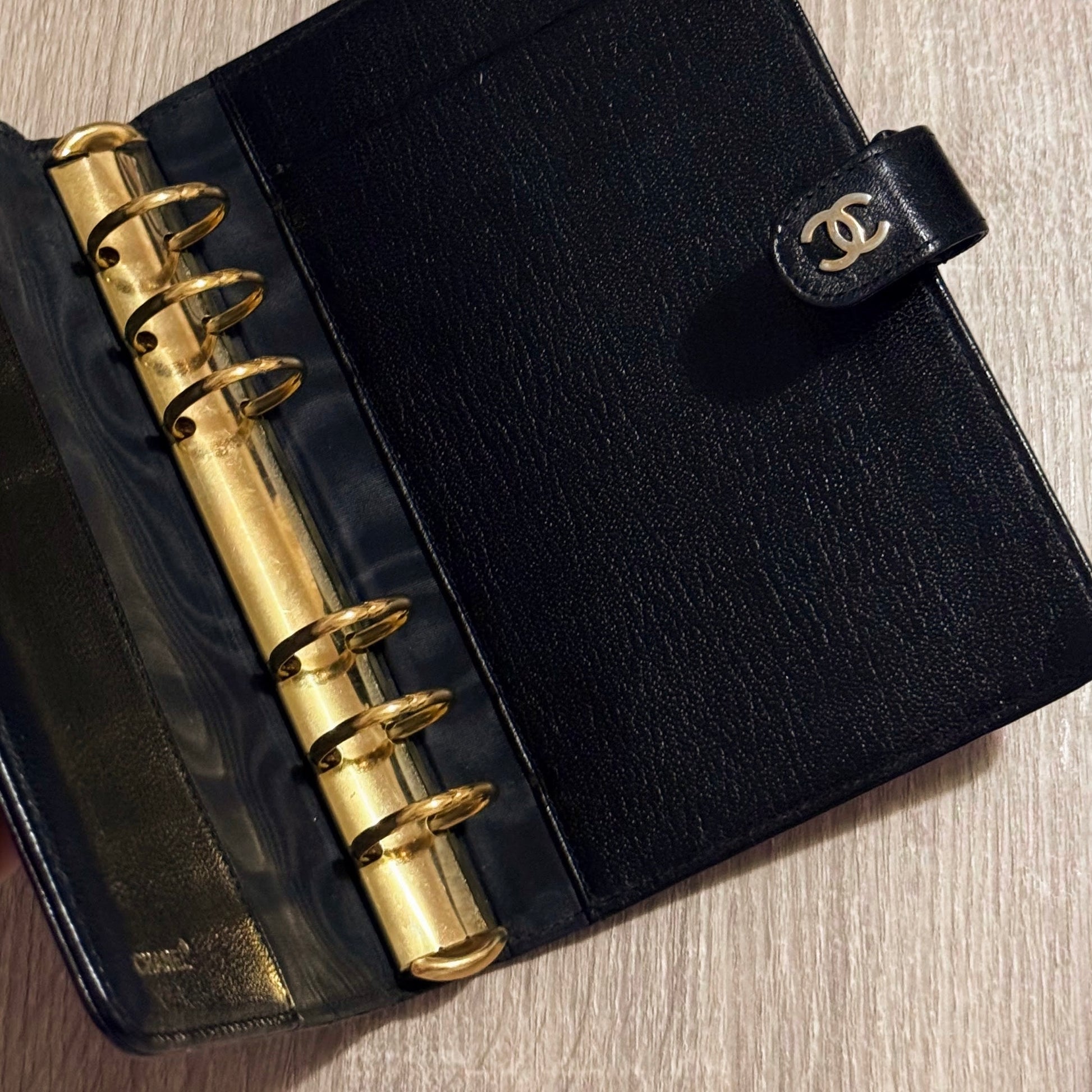 smooth chanel logo clasp diary planner agenda looseleaf notebook