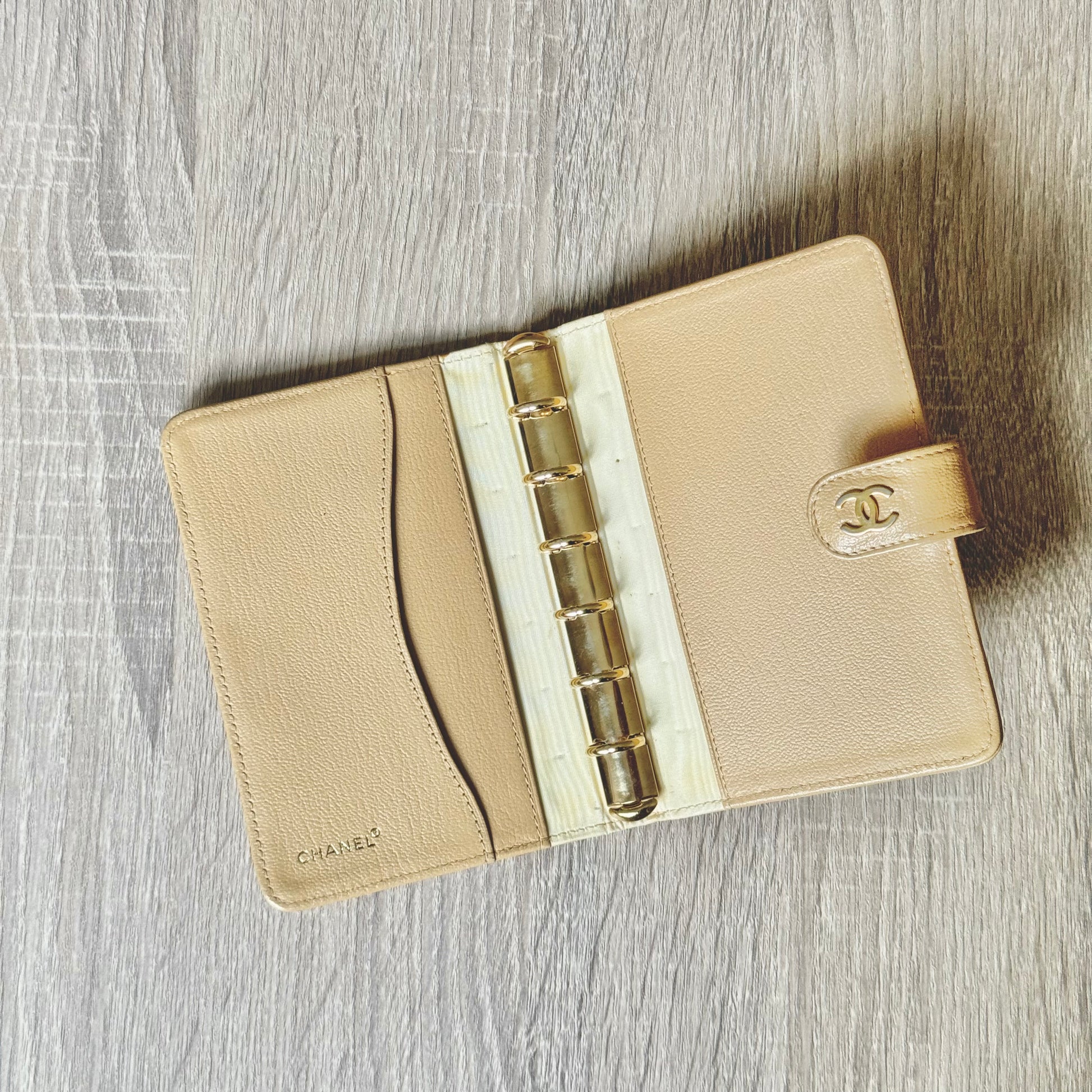 chanel logo clasp personal mini planner agenda diary budget
