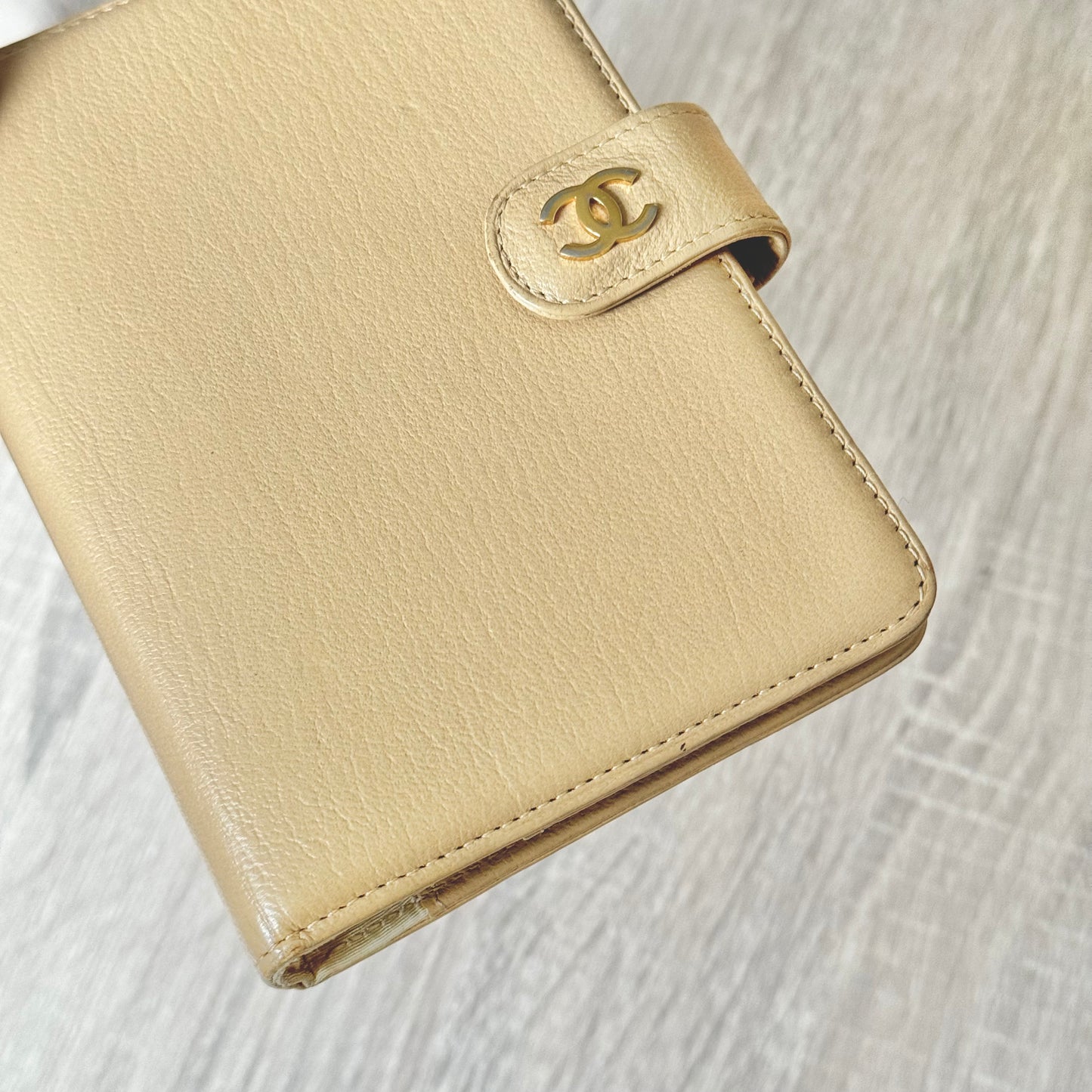 Chanel Classic Logo Clasp Beige PM Agenda