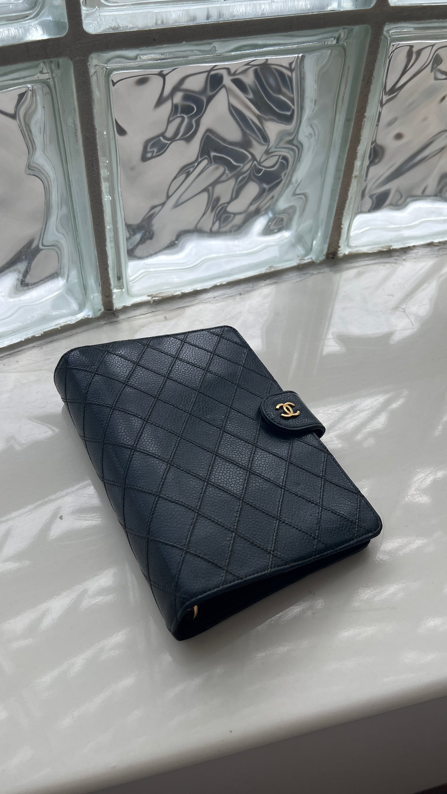 Chanel Matrasse Quilted Green MM Agenda