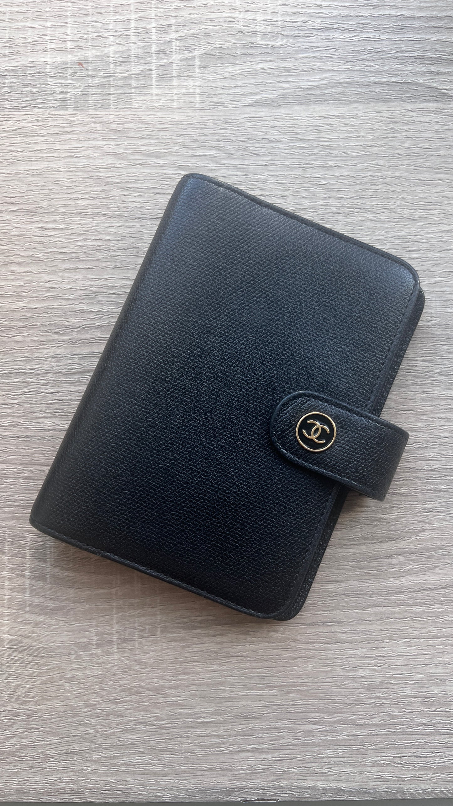Chanel Enamel Logo Black PM Agenda