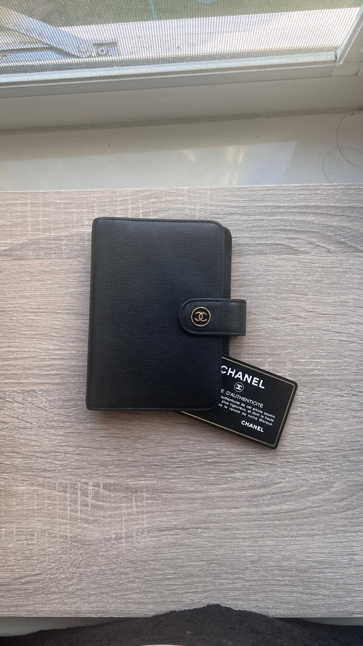 Chanel Enamel Logo Black PM Agenda