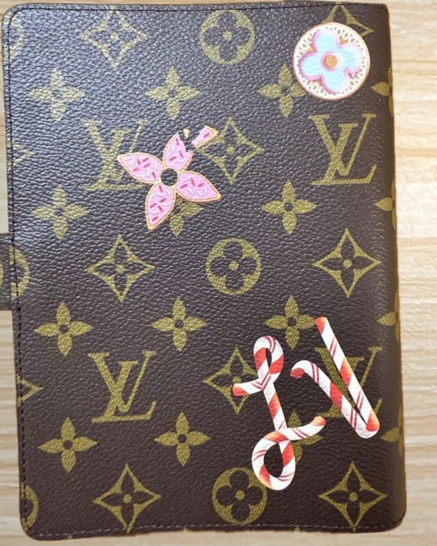lv interior mm agenda cover red with vivienne candy cane notebook cover