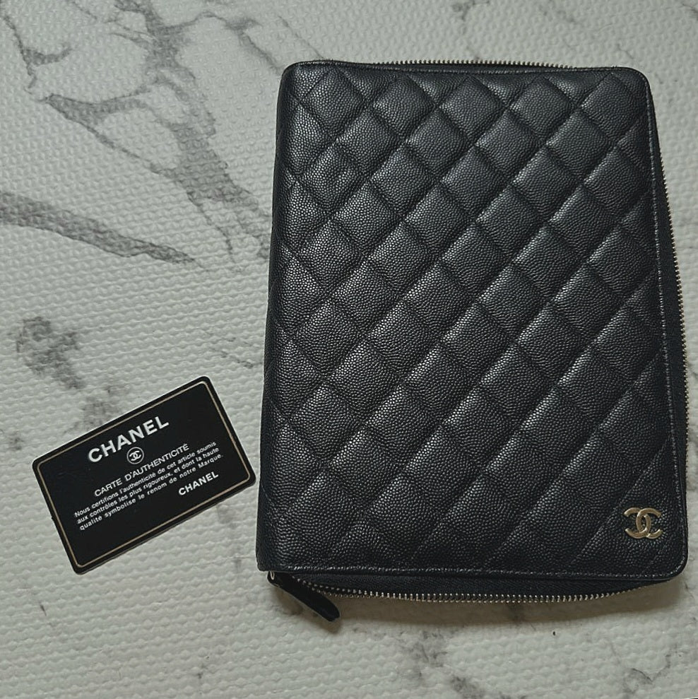Chanel Planner Zip Around Case in Caviar