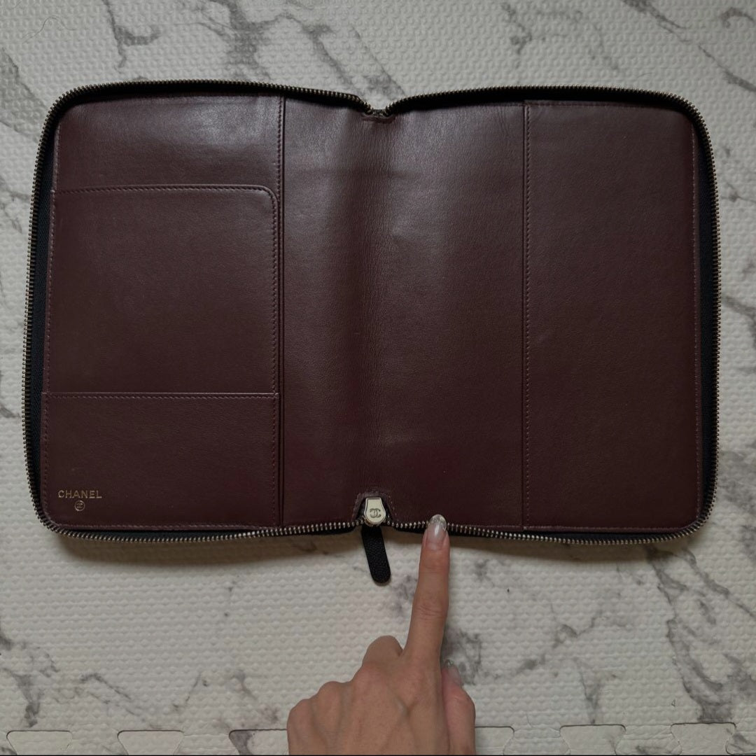 Chanel Planner Zip Around Case in Caviar