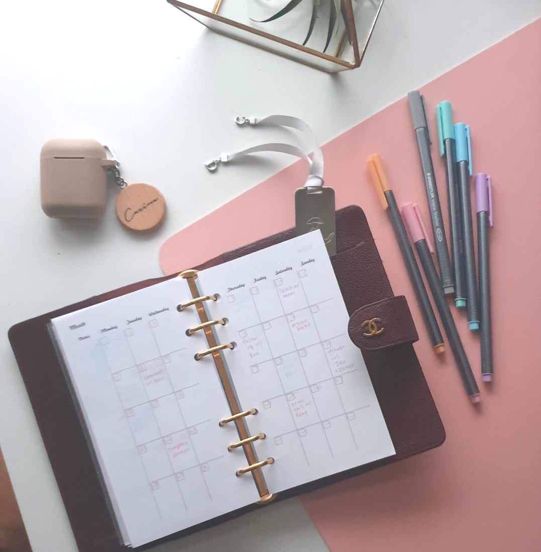 Chanel Matrasse Quilted Burgandy MM Agenda