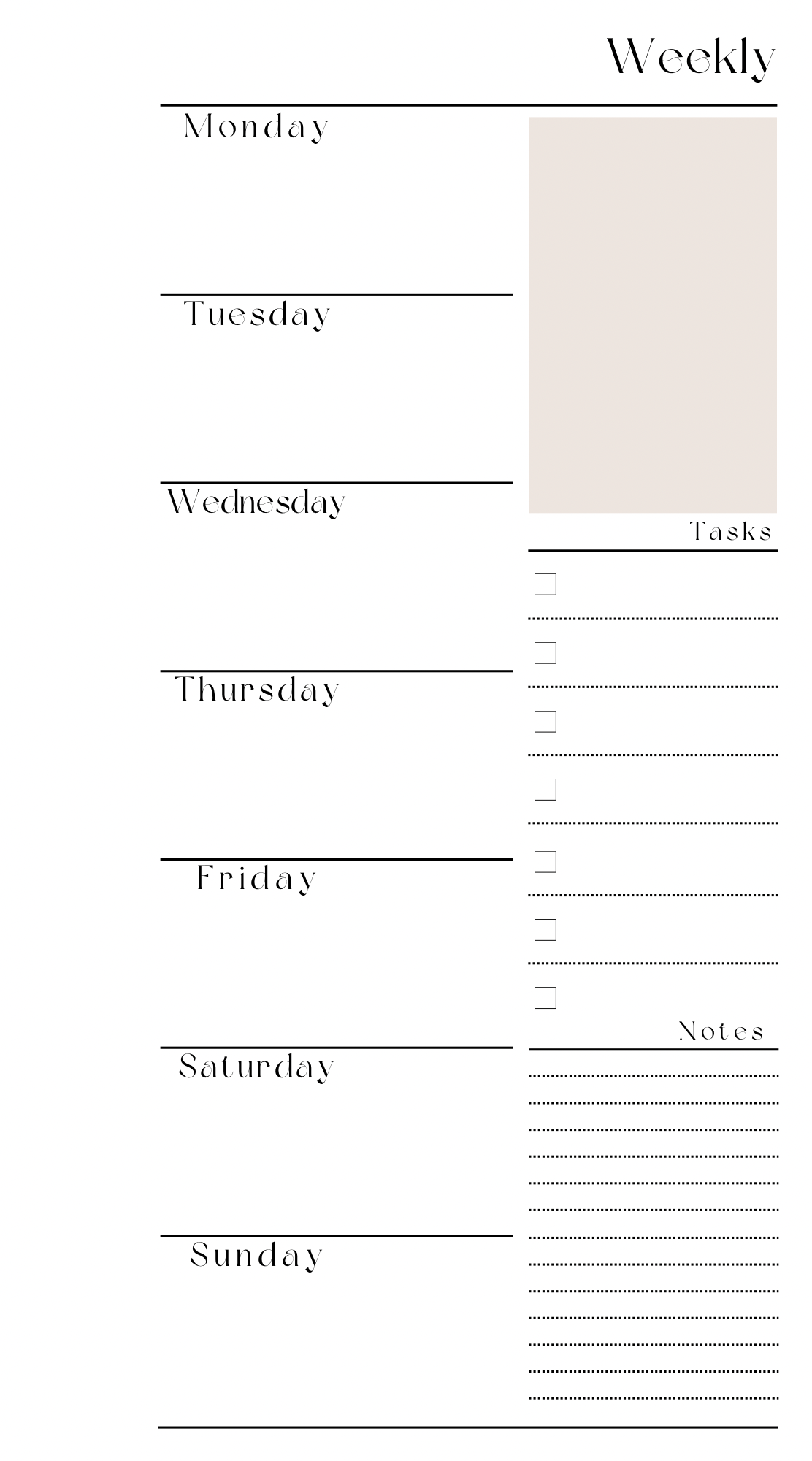 FREE Undated Beige Printout for MM Personal Size