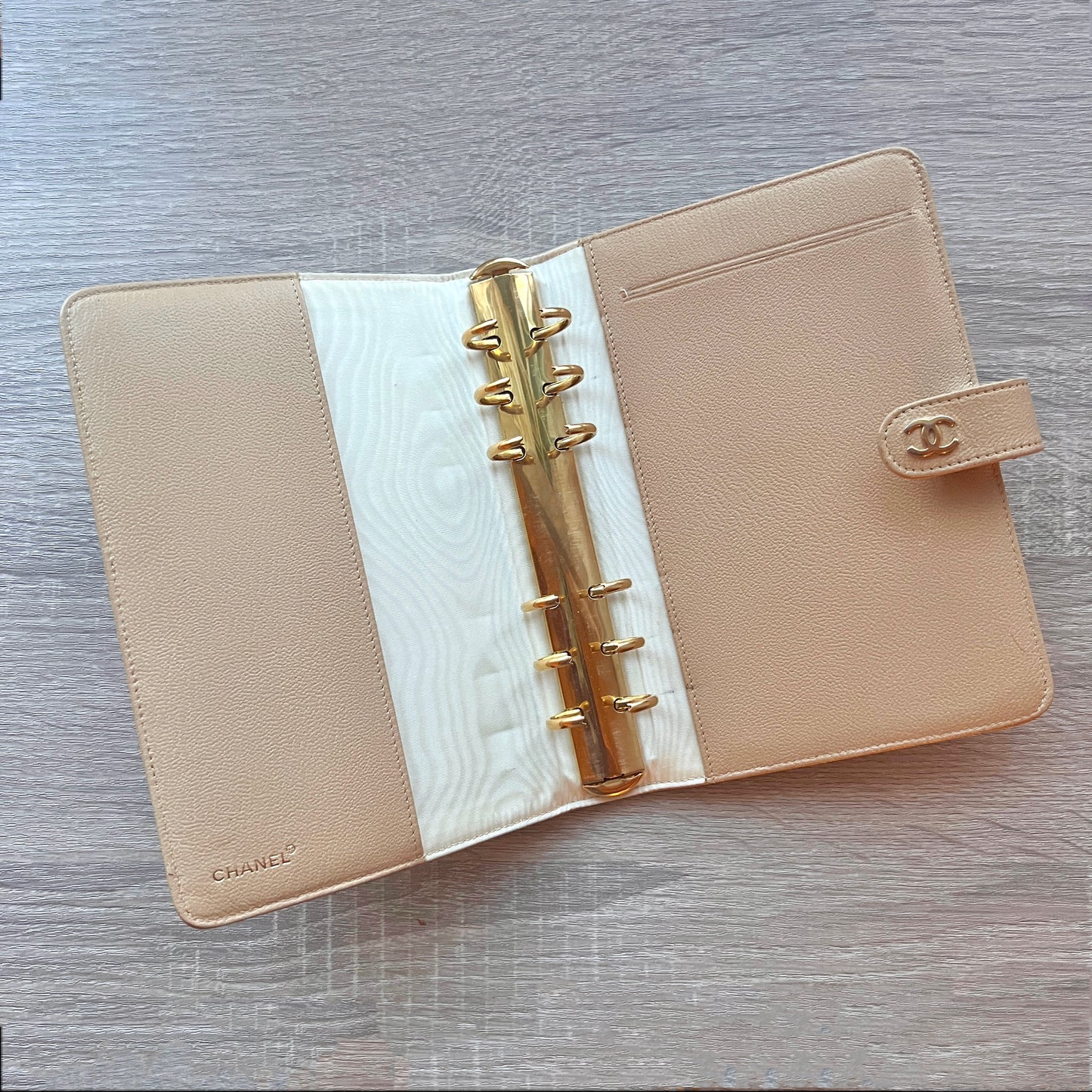 beige chanel lanner diary tan