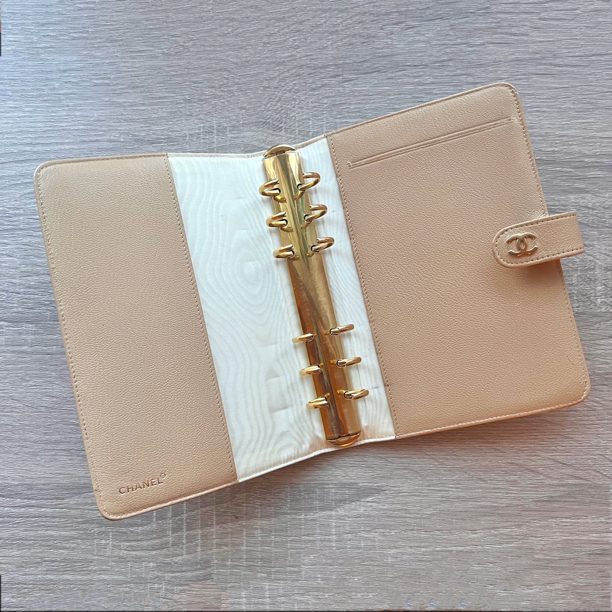 beige chanel lanner diary tan
