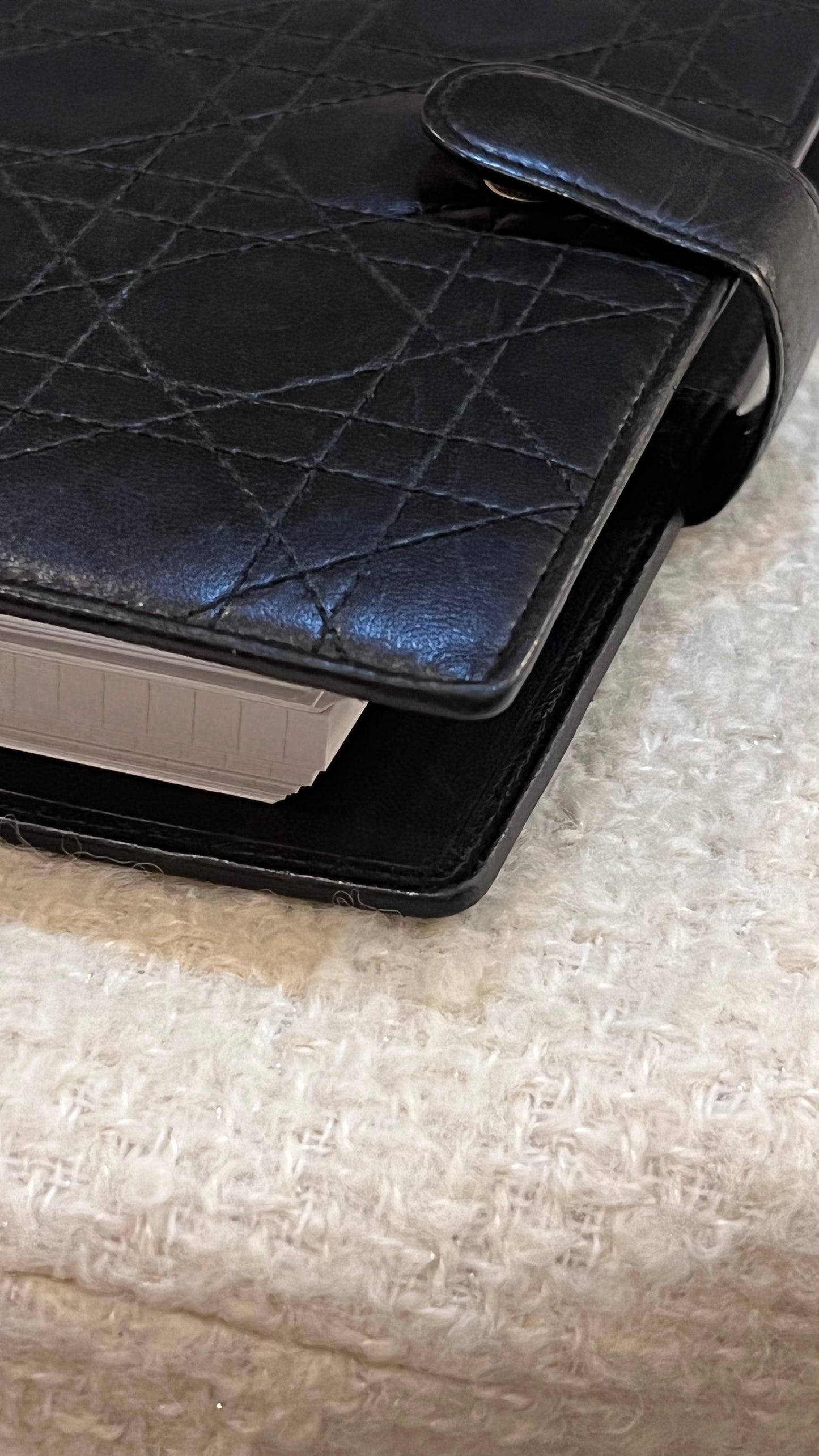 Dior Cannage Quilted Black MM Agenda