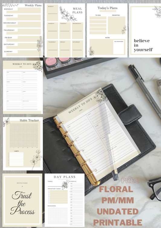 FREE Floral Agenda Printables