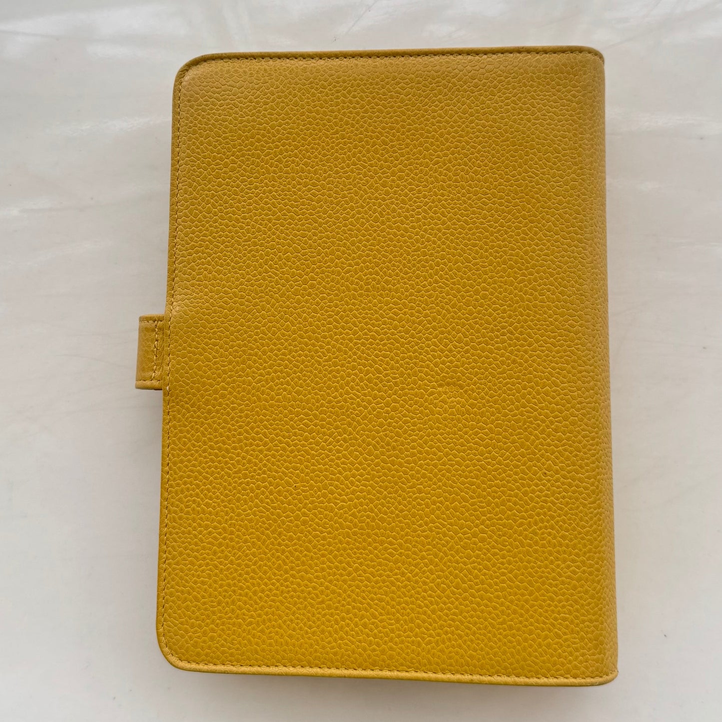 Chanel Timeless CC Yellow MM Agenda with card