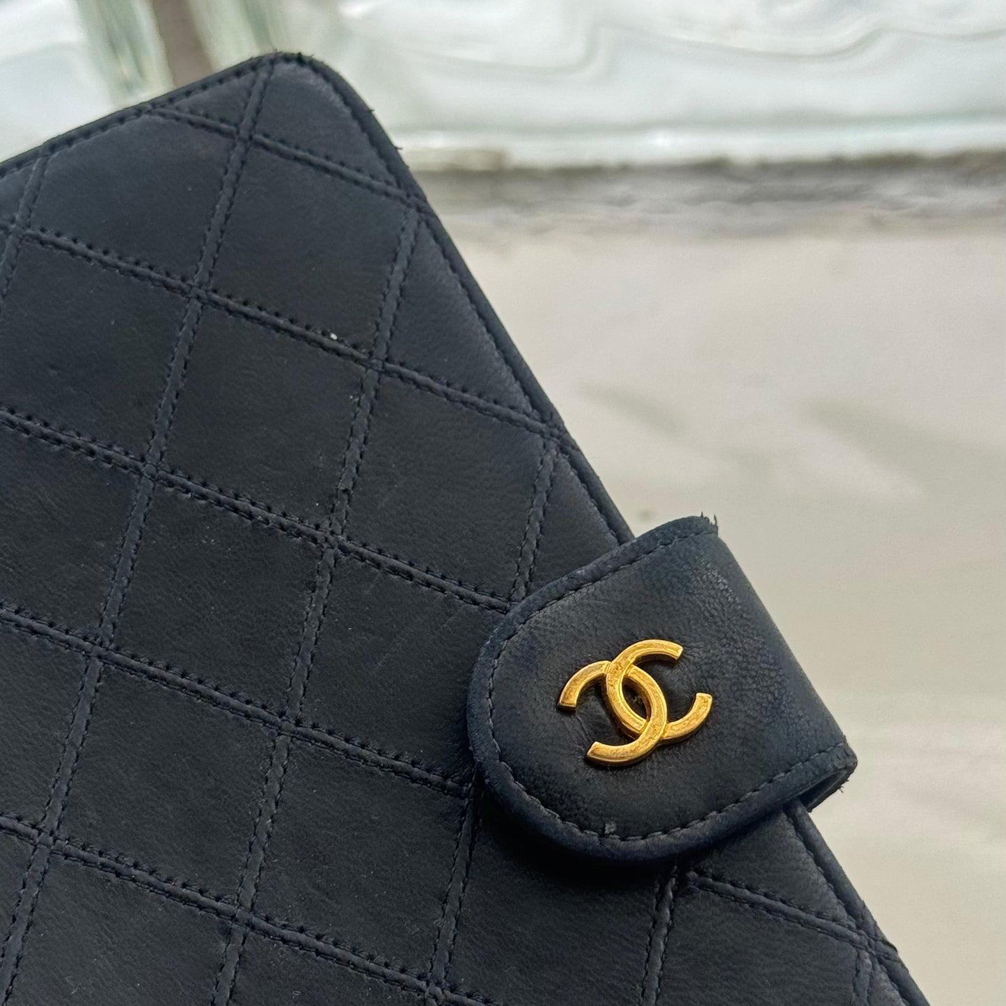Chanel Matrasse Quilted Lambskin Black MM Agenda