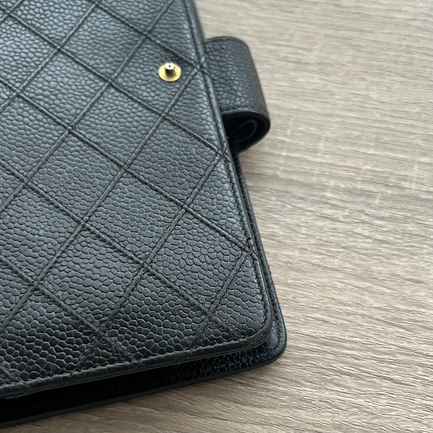 Chanel Matrasse Quilted Black MM Agenda