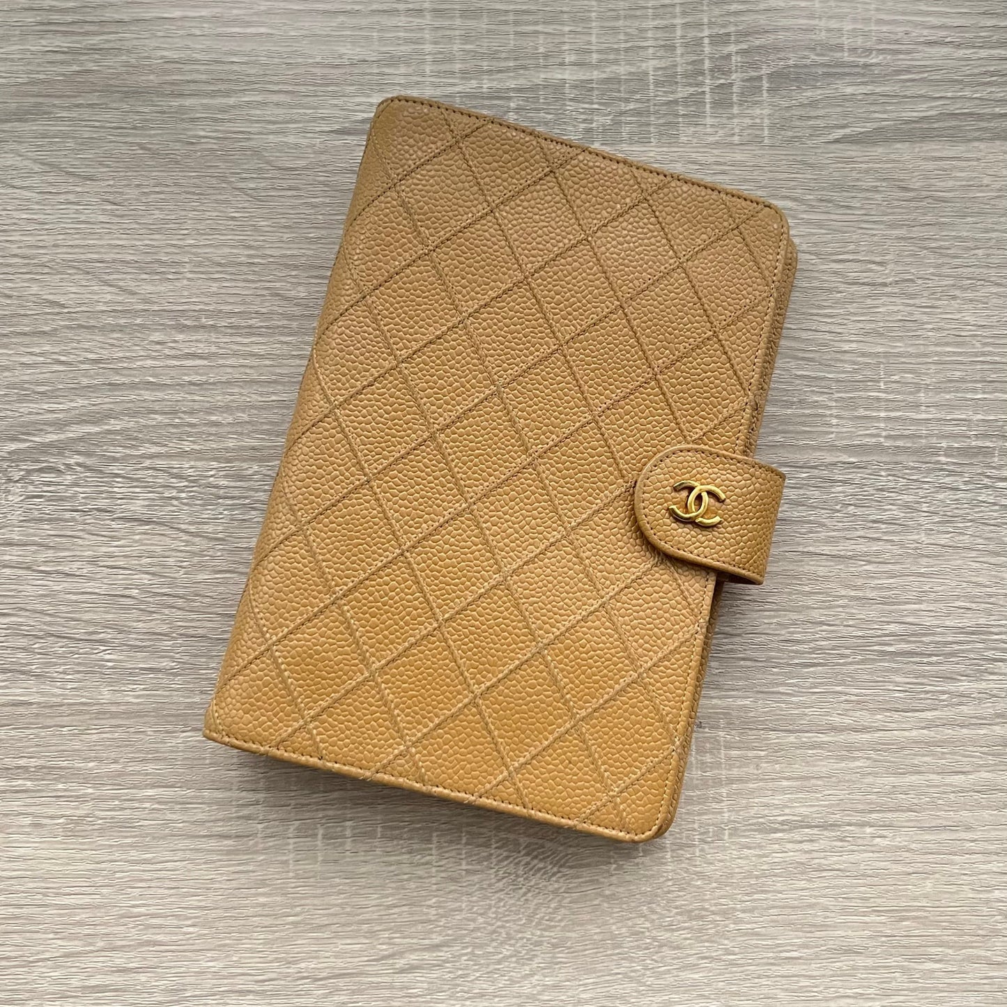 Chanel Matrasse Quilted Beige MM Agenda