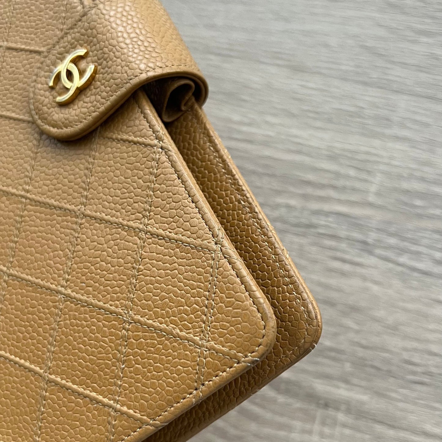 Chanel Matrasse Quilted Beige MM Agenda