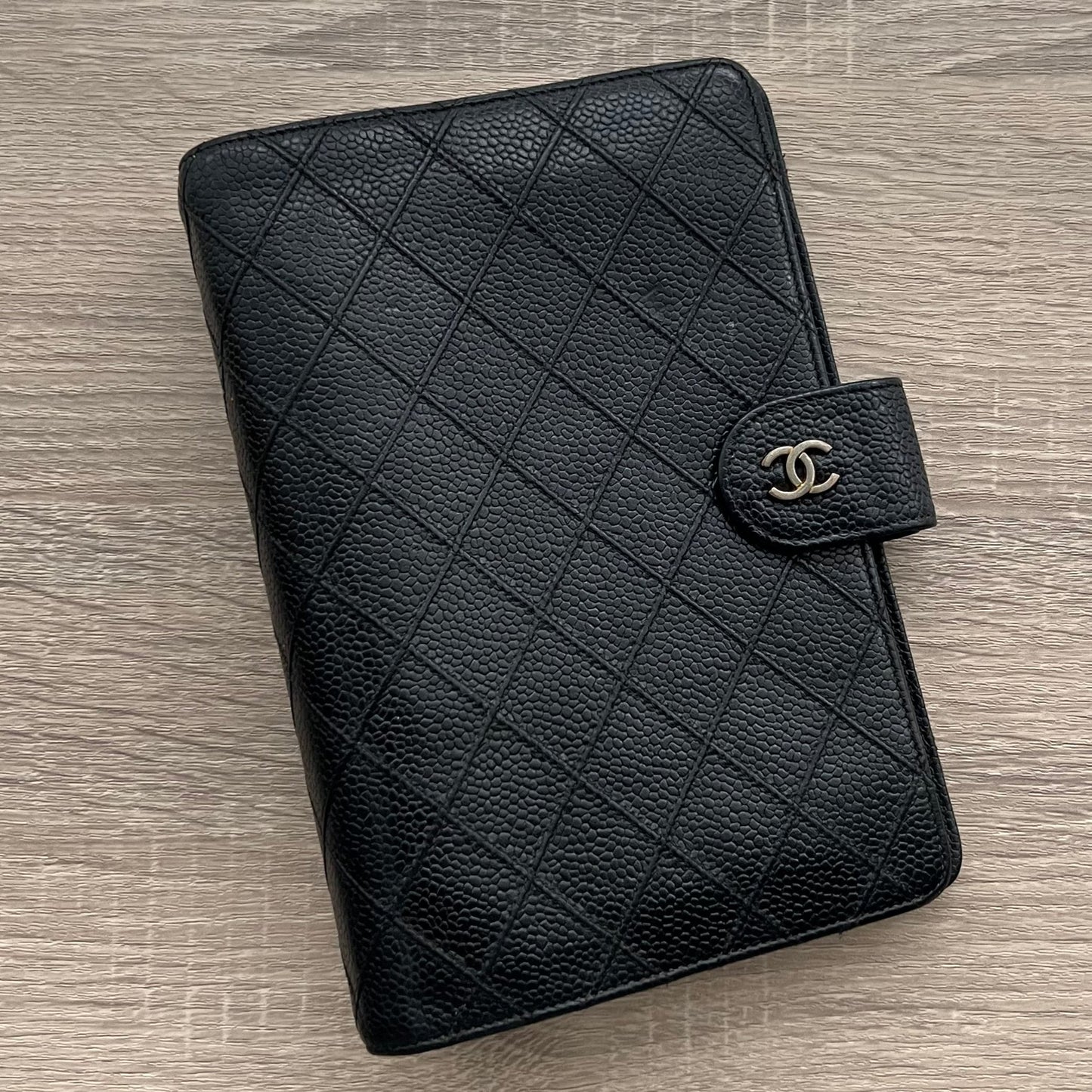 Chanel Matrasse Quilted Black MM Agenda