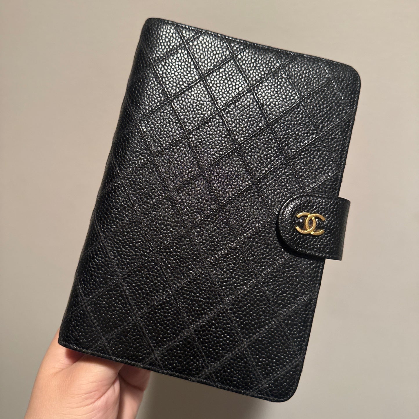 Chanel Matrasse Quilted Black MM Agenda