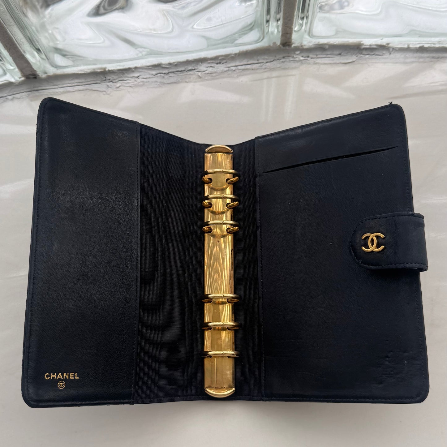 Chanel Matrasse Quilted Lambskin Black MM Agenda