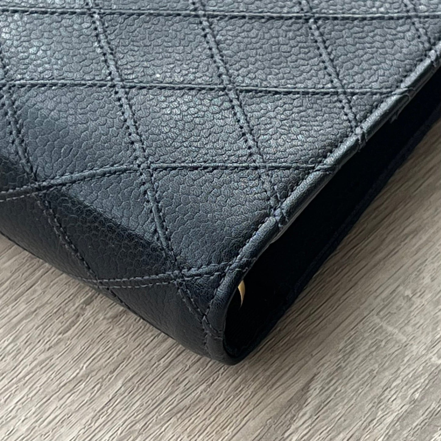 Chanel Matrasse Quilted Black MM Agenda with Card and Box