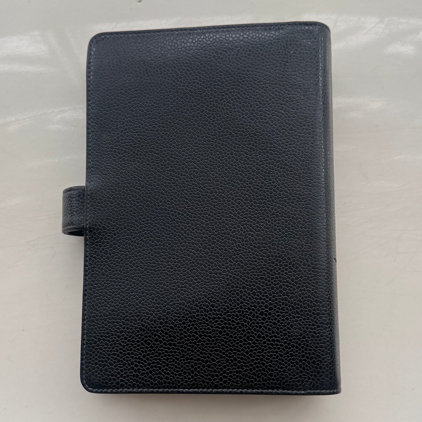 Chanel Timeless CC Black MM Agenda with card and box