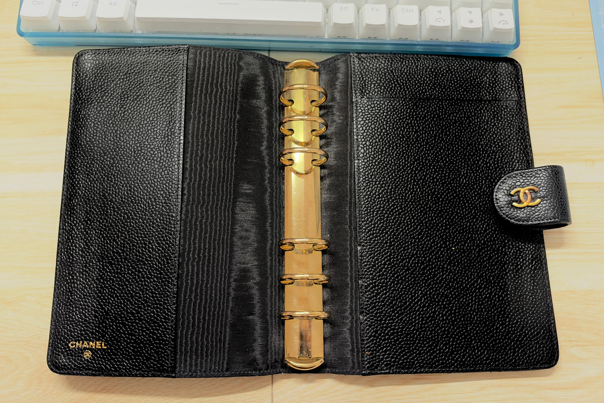 Chanel Matrasse Quilted Black MM Agenda