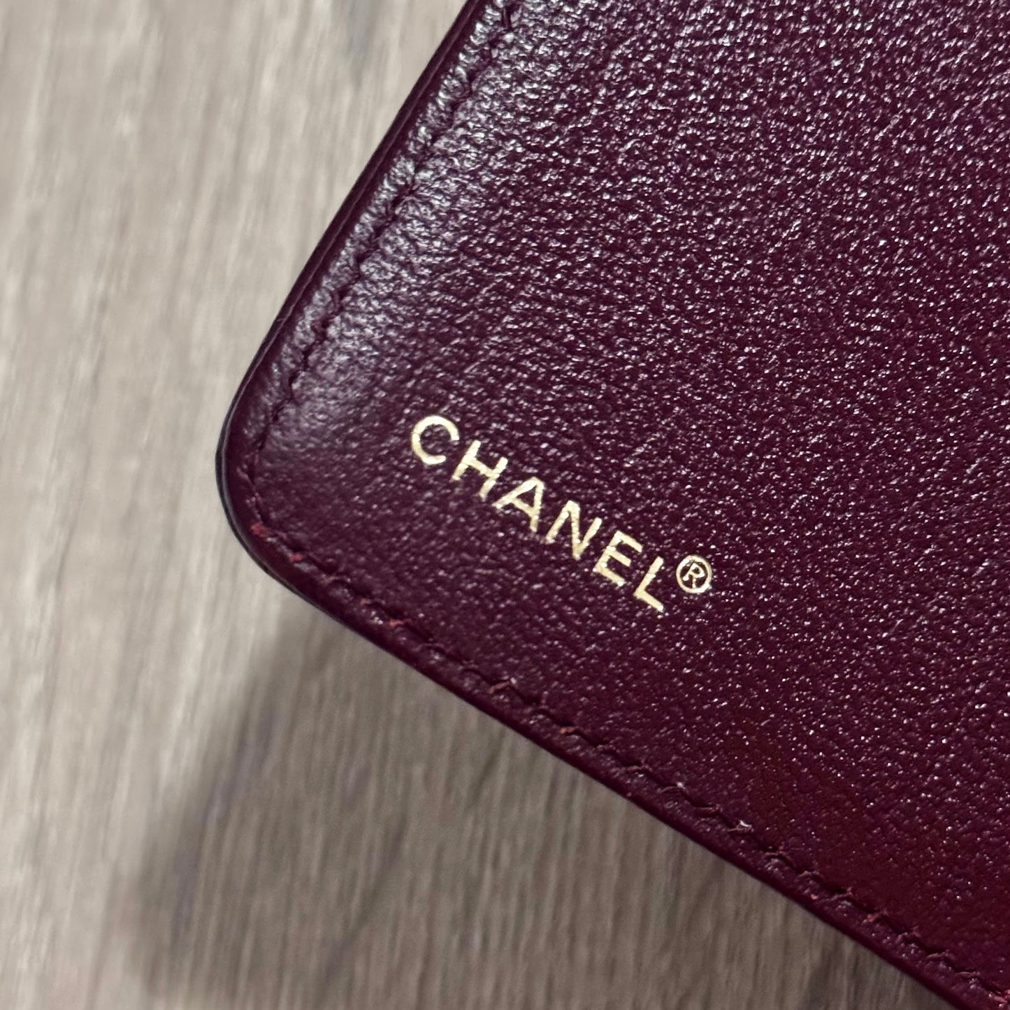 Chanel Classic Logo Clasp Burgundy MM Agenda