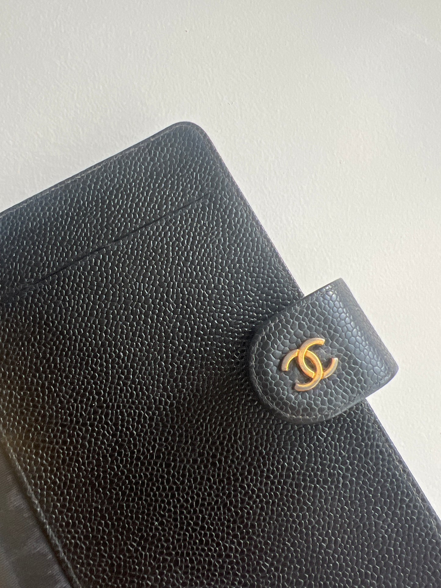 Chanel Matrasse Quilted Black MM Agenda