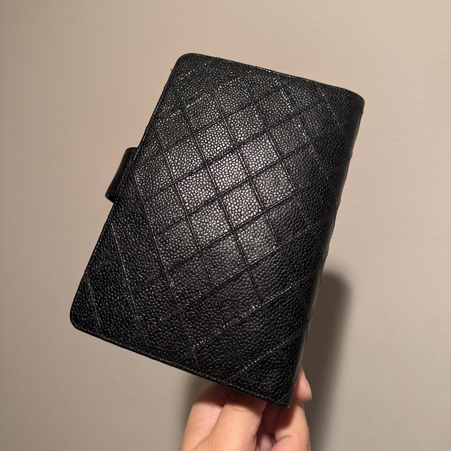 Chanel Matrasse Quilted Black MM Agenda