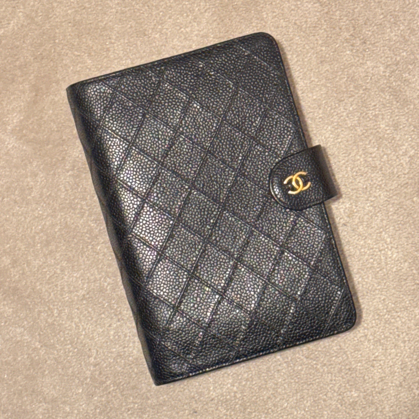 Chanel Matrasse Quilted Black MM Agenda