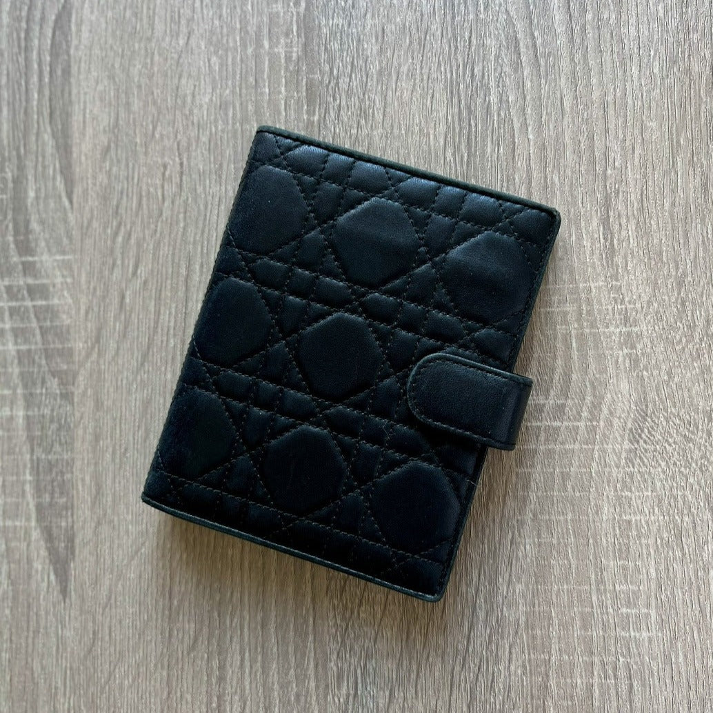 Dior Cannage Quilted Black PM Agenda