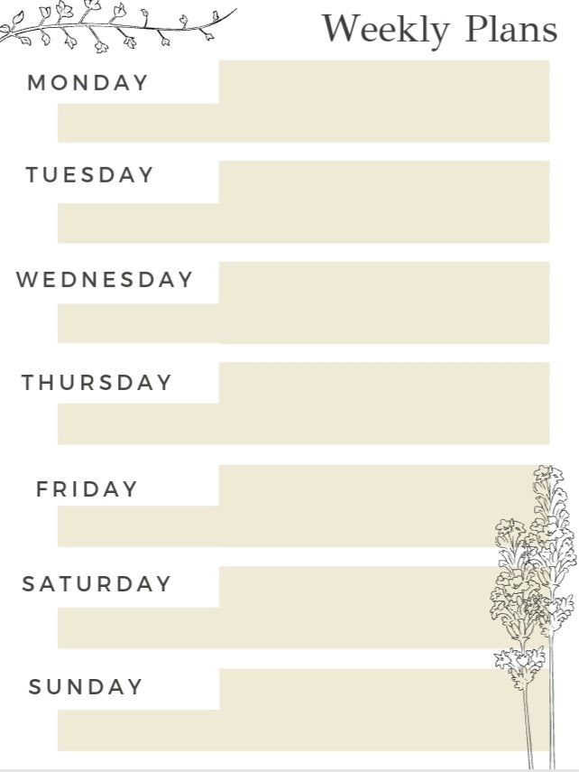 FREE Floral Agenda Printables