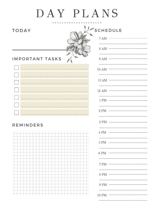 FREE Floral Agenda Printables