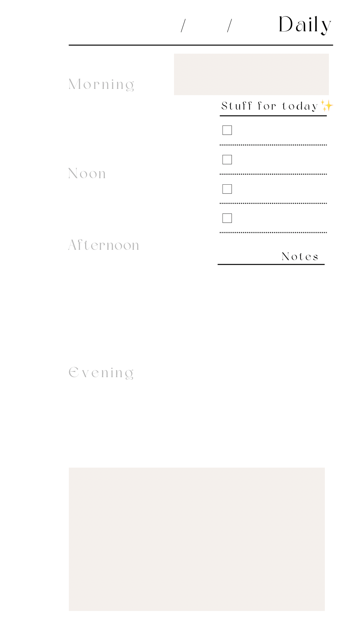FREE Undated Beige Printout for MM Personal Size