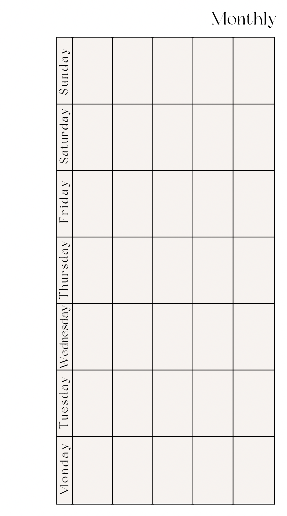 FREE Undated Beige Printout for MM Personal Size