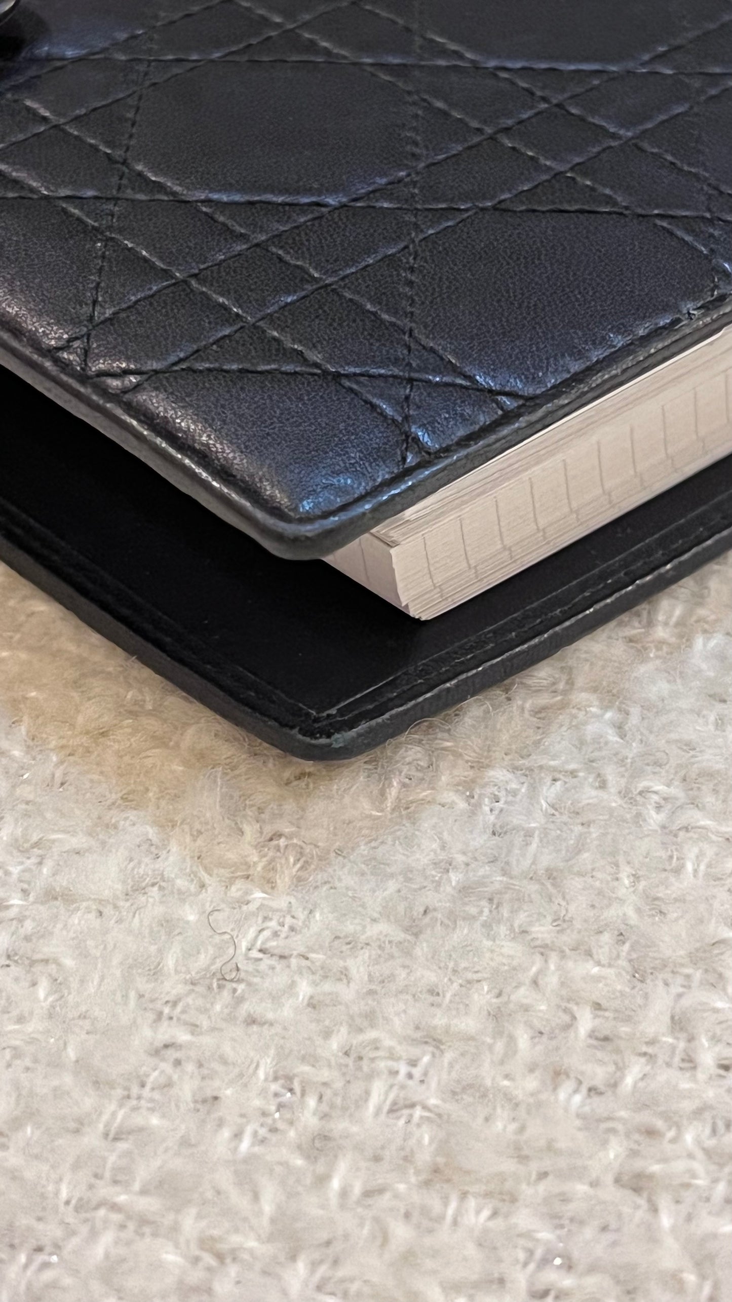 Dior Cannage Quilted Black MM Agenda
